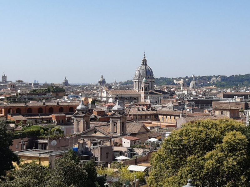 Uitzicht koepels Rome