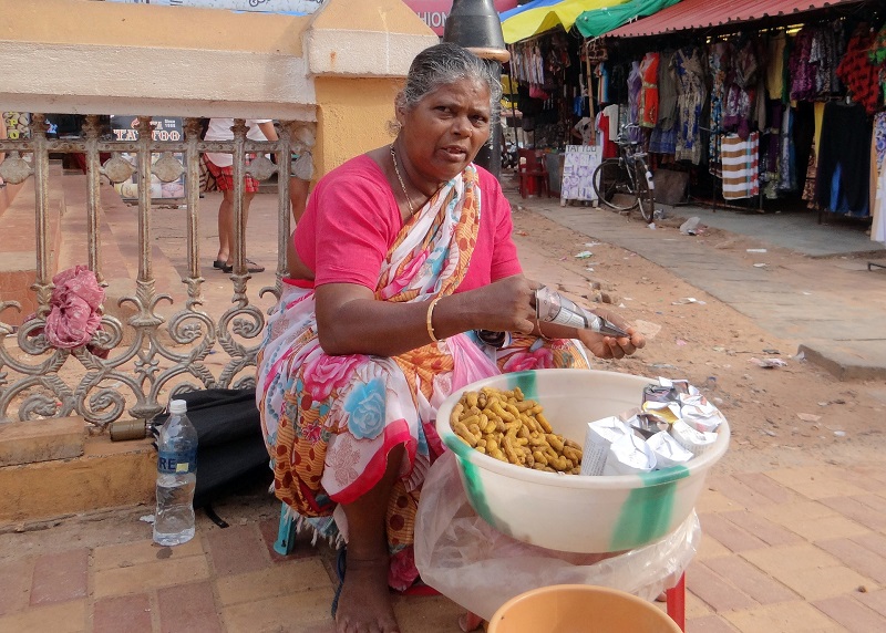 Goa India verkoopster pinda