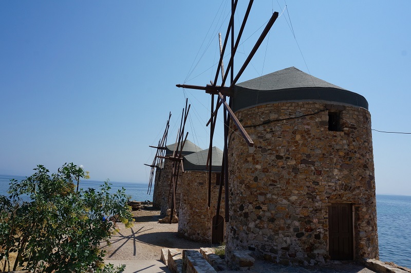 Griekenland molens Chios