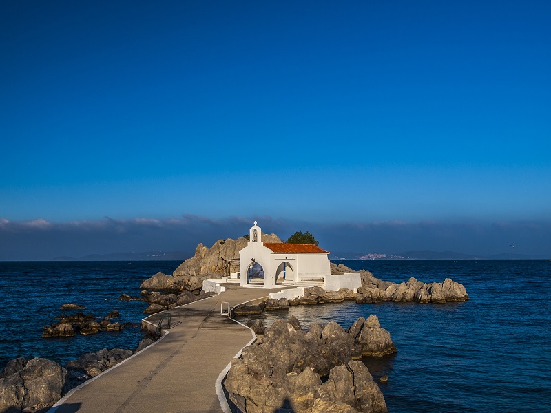 Griekenland kerkje klif Chios