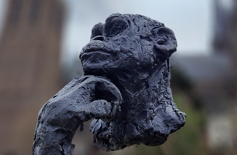 Nederland Brabant Cuijk beeldentuin standbeeld aap