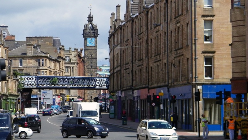 Fietsen in Glasgow straatneeld
