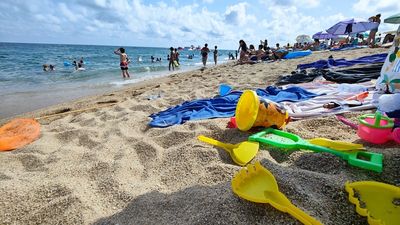 Spanje Catalonië Costa Brava Malgrat de Mar strand playa