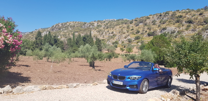 huurauto cabrio BMW blauw Spanje