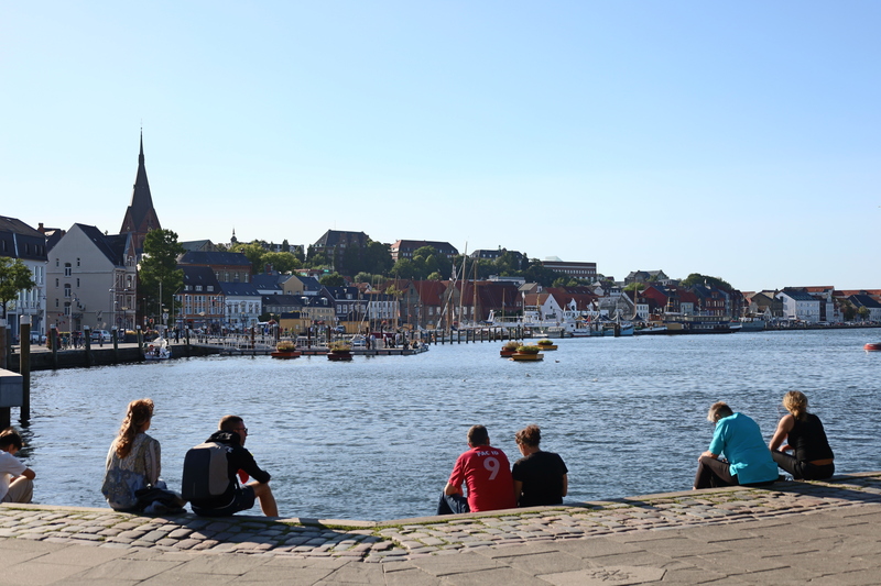 Harbour promenade Flensburg Duitsland