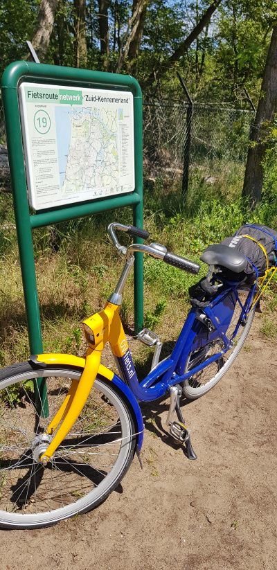 Nationaal Park Zuid-Kennemerland Nederland bord met OV fiets